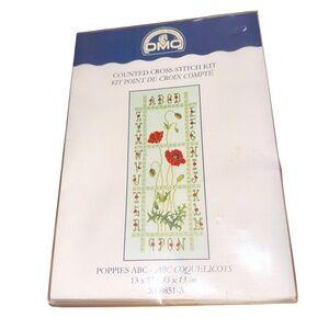 DMC Counted Cross Stitch Kit Poppies ABC XC08851-A Sampler Floral Classic NWT